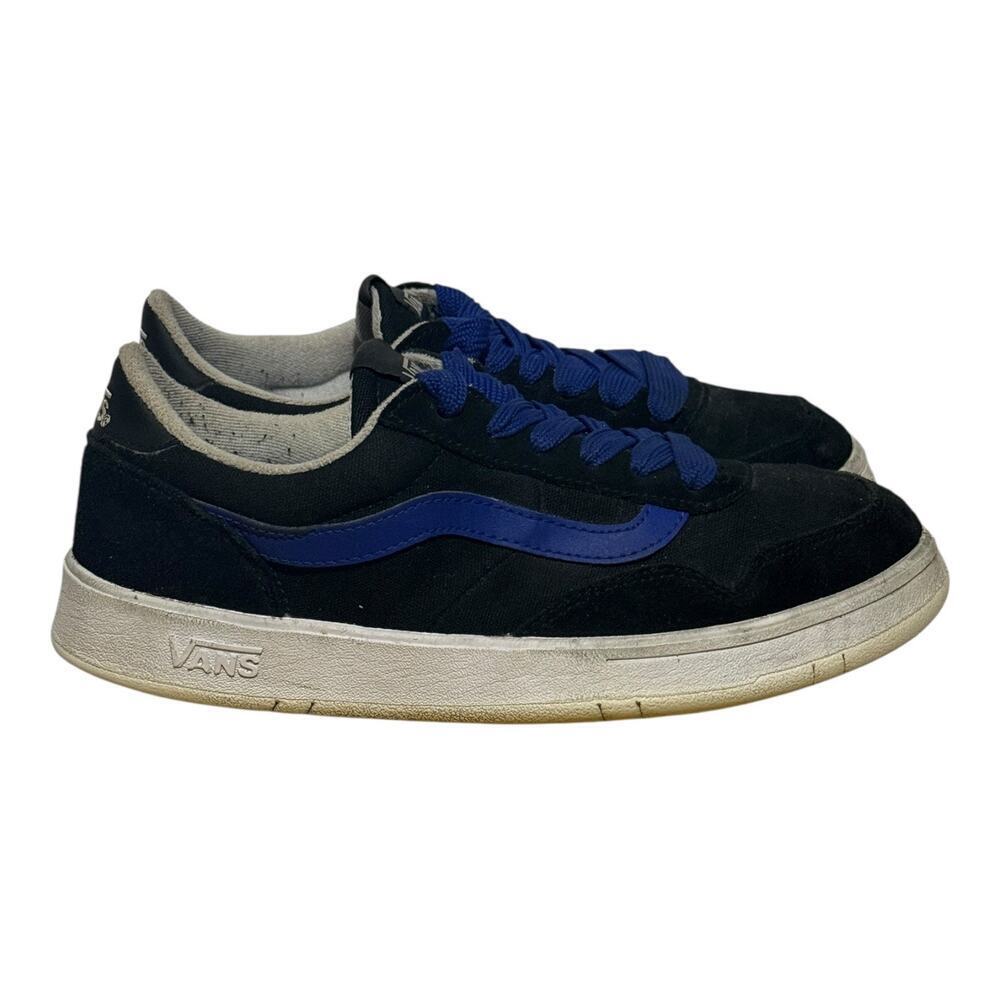 Vans Old Skool Black Blue Stripe Skate Sneakers Men's Size 8 Women's 9.5 Low Top